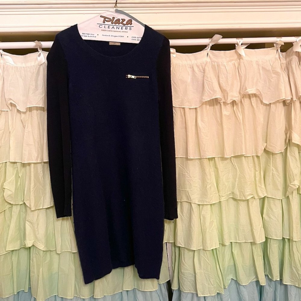 Cozy navy wool dress